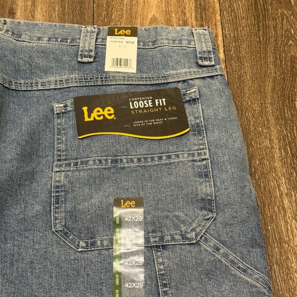 Lee Carpenter Jeans Men's 42X29 Retro Stone Loose Fit Workwear 2287928 - Picture 6 of 11